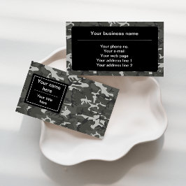 Gray Camouflage Pattern, militärisches Muster, Arm Visitenkarte