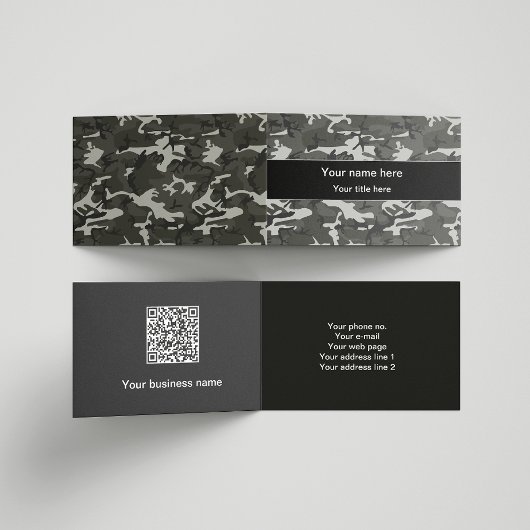 Gray Camouflage Pattern, militärisches Muster, Arm Visitenkarten