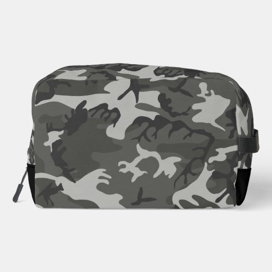 Gray Camouflage Pattern, militärisches Muster, Arm Waschbeutel (Rückseite)