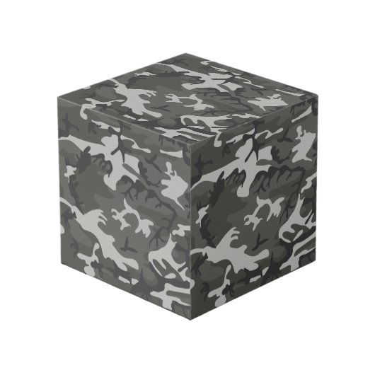 Gray Camouflage Pattern, militärisches Muster, Arm Würfel (Vorderseite Schrägansicht)