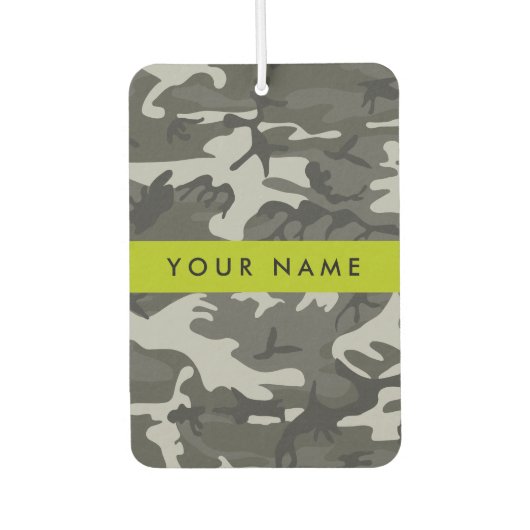 Gray Camouflage Pattern, Your name, Personalize Autolufterfrischer (Vorderseite)