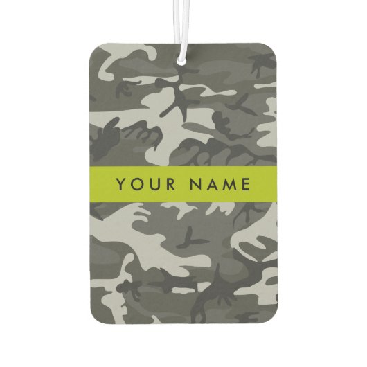 Gray Camouflage Pattern, Your name, Personalize Autolufterfrischer (Rückseite)