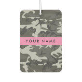 Gray Camouflage Pattern, Your name, Personalize Autolufterfrischer (Vorderseite)