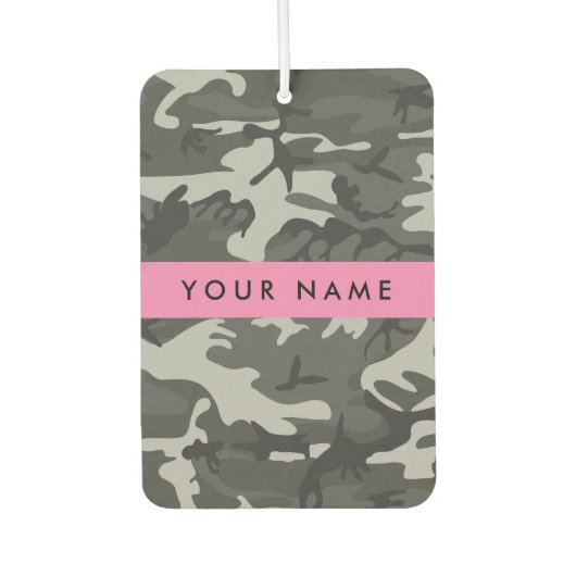 Gray Camouflage Pattern, Your name, Personalize Autolufterfrischer (Vorderseite)