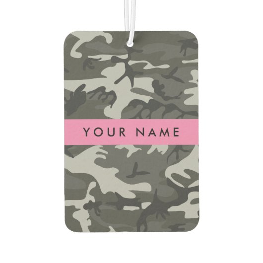 Gray Camouflage Pattern, Your name, Personalize Autolufterfrischer (Rückseite)