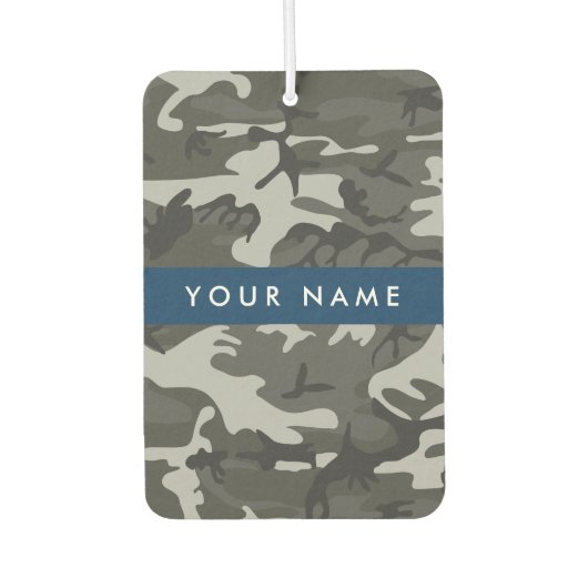 Gray Camouflage Pattern, Your name, Personalize Autolufterfrischer (Vorderseite)