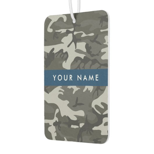 Gray Camouflage Pattern, Your name, Personalize Autolufterfrischer (Links)
