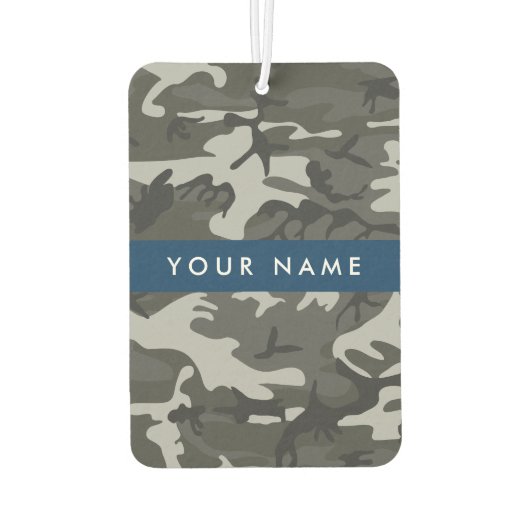 Gray Camouflage Pattern, Your name, Personalize Autolufterfrischer (Rückseite)