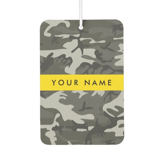 Gray Camouflage Pattern, Your name, Personalize Autolufterfrischer (Vorderseite)