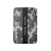 Gray Camouflage Pattern, Your name, Personalize Badematte (Vorderseite Vertikal)
