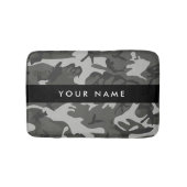 Gray Camouflage Pattern, Your name, Personalize Badematte (Vorderseite)