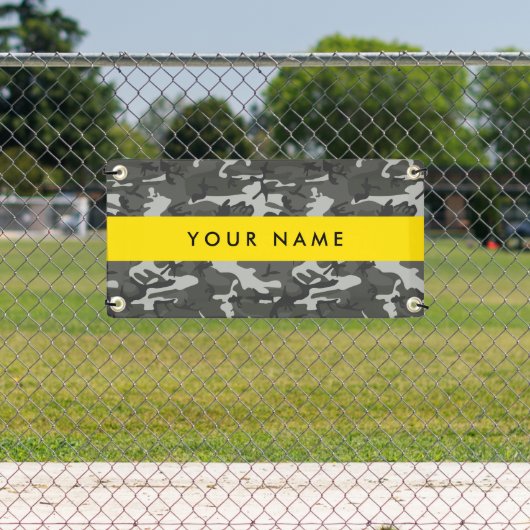 Gray Camouflage Pattern, Your name, Personalize Banner (Insitu)