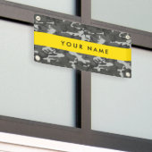 Gray Camouflage Pattern, Your name, Personalize Banner (Äußeres Gebäude)