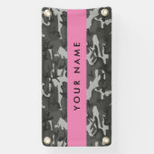 Gray Camouflage Pattern, Your name, Personalize Banner (Vertikal)
