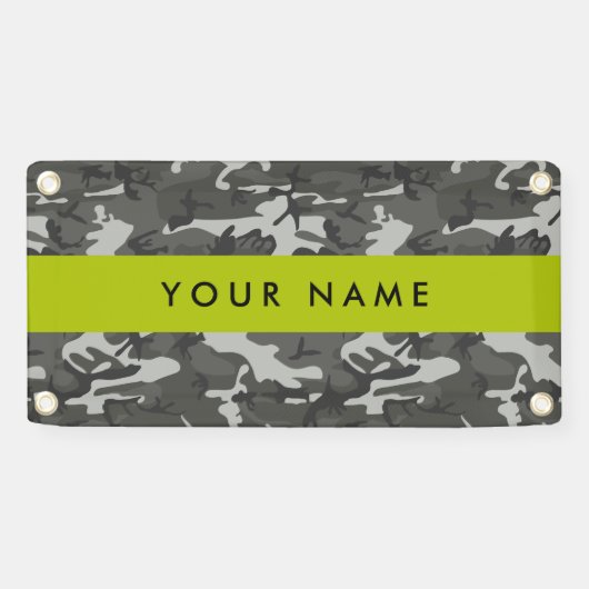 Gray Camouflage Pattern, Your name, Personalize Banner (Horizontal)