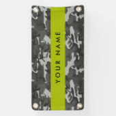 Gray Camouflage Pattern, Your name, Personalize Banner (Vertikal)