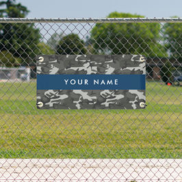 Gray Camouflage Pattern, Your name, Personalize Banner