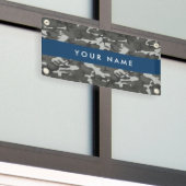 Gray Camouflage Pattern, Your name, Personalize Banner (Äußeres Gebäude)