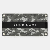 Gray Camouflage Pattern, Your name, Personalize Banner (Horizontal)