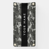 Gray Camouflage Pattern, Your name, Personalize Banner (Vertikal)