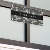 Gray Camouflage Pattern, Your name, Personalize Banner (Äußeres Gebäude)
