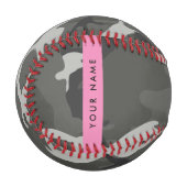 Gray Camouflage Pattern, Your name, Personalize Baseball (Vorderseite Links)