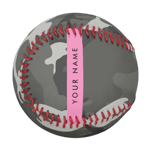 Gray Camouflage Pattern, Your name, Personalize Baseball (Vorderseite Links)