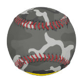 Gray Camouflage Pattern, Your name, Personalize Baseball (Rückseite)