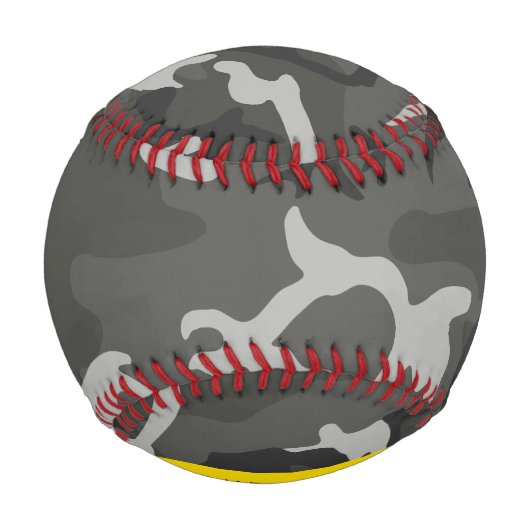 Gray Camouflage Pattern, Your name, Personalize Baseball (Rückseite)