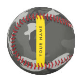 Gray Camouflage Pattern, Your name, Personalize Baseball (Vorderseite Links)