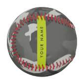 Gray Camouflage Pattern, Your name, Personalize Baseball (Vorderseite Links)