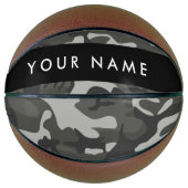 Gray Camouflage Pattern, Your name, Personalize Basketball (Vorderseite)