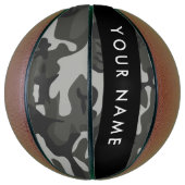 Gray Camouflage Pattern, Your name, Personalize Basketball (Vertikal)