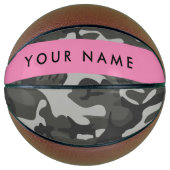 Gray Camouflage Pattern, Your name, Personalize Basketball (Vorderseite)