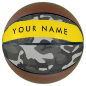 Gray Camouflage Pattern, Your name, Personalize Basketball (Vorderseite)