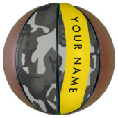 Gray Camouflage Pattern, Your name, Personalize Basketball (Vertikal)