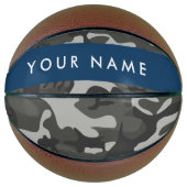 Gray Camouflage Pattern, Your name, Personalize Basketball (Vorderseite)