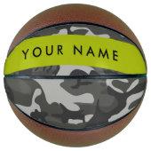 Gray Camouflage Pattern, Your name, Personalize Basketball (Vorderseite)