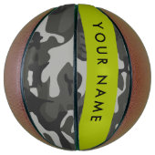 Gray Camouflage Pattern, Your name, Personalize Basketball (Vertikal)