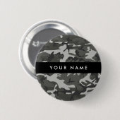 Gray Camouflage Pattern, Your name, Personalize Button (Vorne & Hinten)