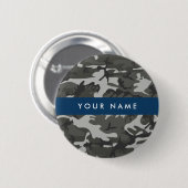 Gray Camouflage Pattern, Your name, Personalize Button (Vorne & Hinten)