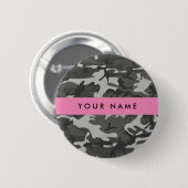 Gray Camouflage Pattern, Your name, Personalize Button (Vorne & Hinten)