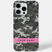 Gray Camouflage Pattern, Your name, Personalize Case-Mate iPhone Hülle (Rückseite)