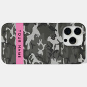 Gray Camouflage Pattern, Your name, Personalize Case-Mate iPhone Hülle (Rückseite (Horizontal))