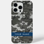 Gray Camouflage Pattern, Your name, Personalize Case-Mate iPhone Hülle (Rückseite)