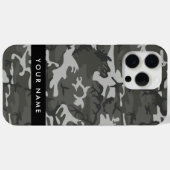Gray Camouflage Pattern, Your name, Personalize Case-Mate iPhone Hülle (Rückseite (Horizontal))