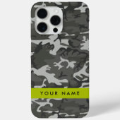 Gray Camouflage Pattern, Your name, Personalize Case-Mate iPhone Hülle (Rückseite)