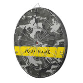 Gray Camouflage Pattern, Your name, Personalize Dartscheibe (Vorderseite rechts)