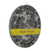 Gray Camouflage Pattern, Your name, Personalize Dartscheibe (Vorderseite Links)
