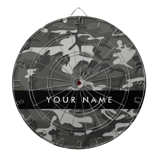 Gray Camouflage Pattern, Your name, Personalize Dartscheibe (vorne)